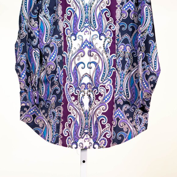 Chico's Women's Dress Shirt Collared Button Up Paisley Long Sleeve Top 1 US M/8 - Picture 7 of 10
